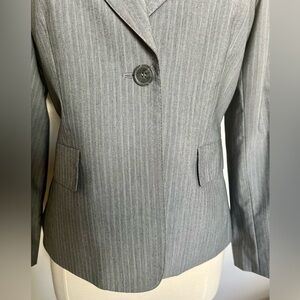 Anne Klein gray pinstripe suit
